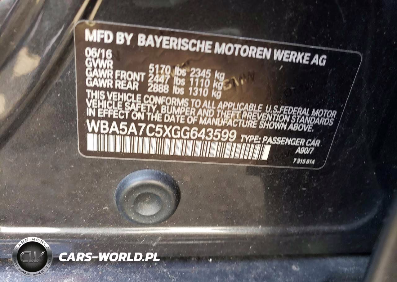 2016 BMW 528 Xi VIN:WBA5A7C5XGG643599 - 12