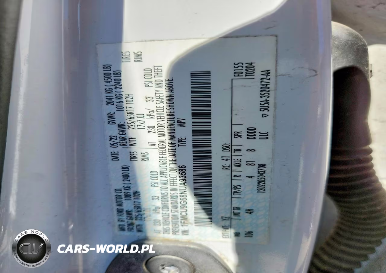 2022 Ford Escape Se VIN:1FMCU9G68NUA93586 - 12