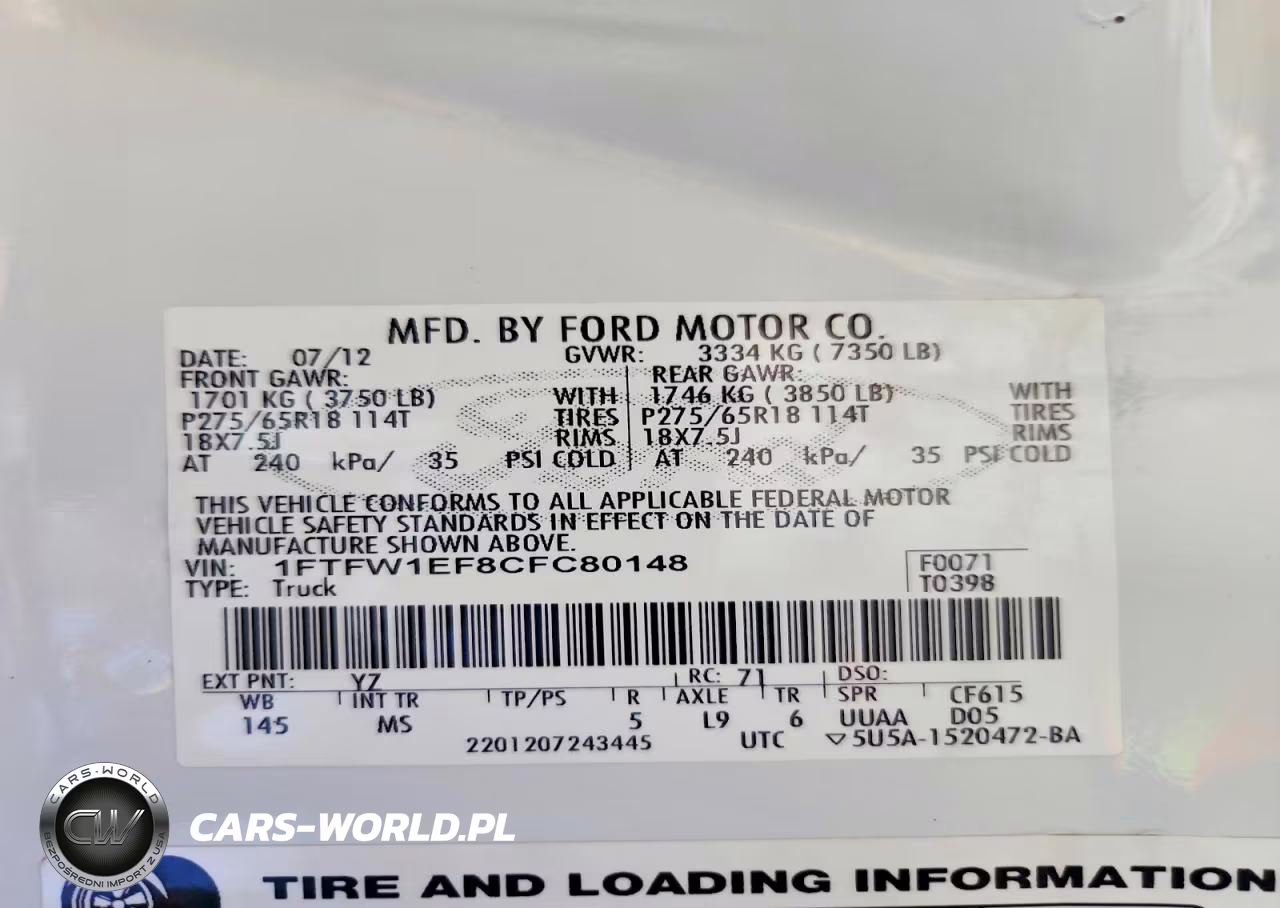 2012 Ford F150 Supercrew VIN:1FTFW1EF8CFC80148 - 12