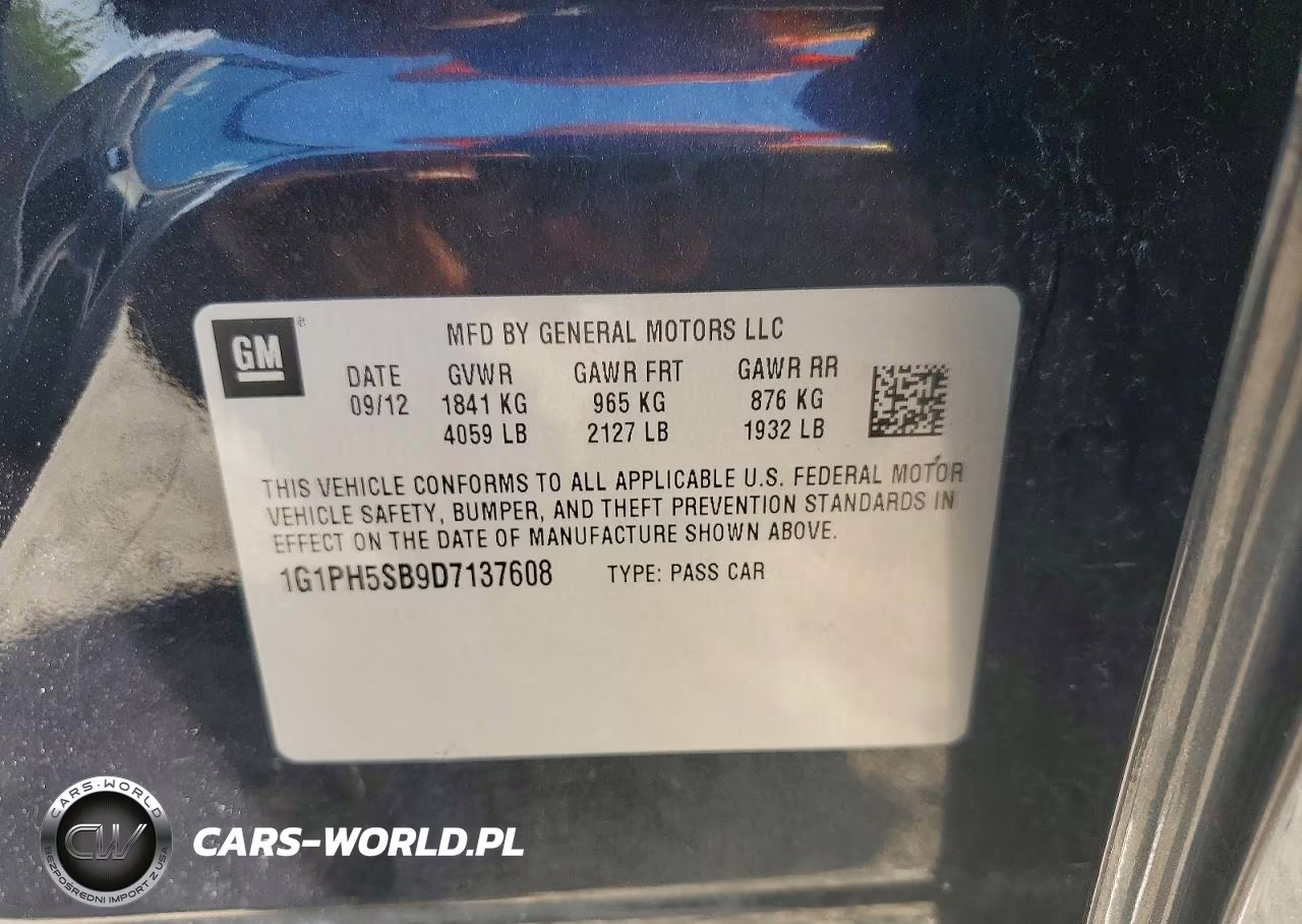 2013 Chevrolet Cruze Eco VIN:1G1PH5SB9D7137608 - 12