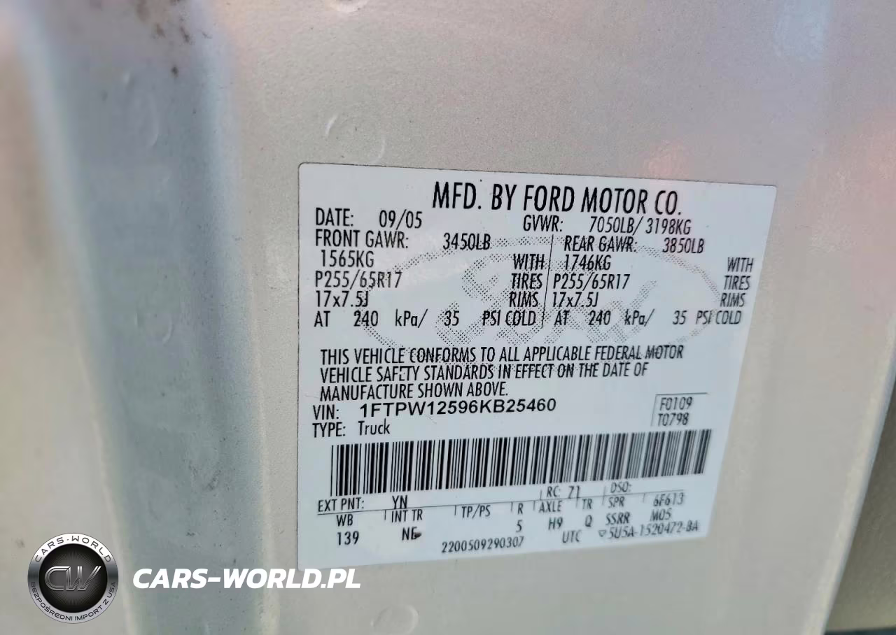 2006 Ford F150 Supercrew VIN:1FTPW12596KB25460 - 12