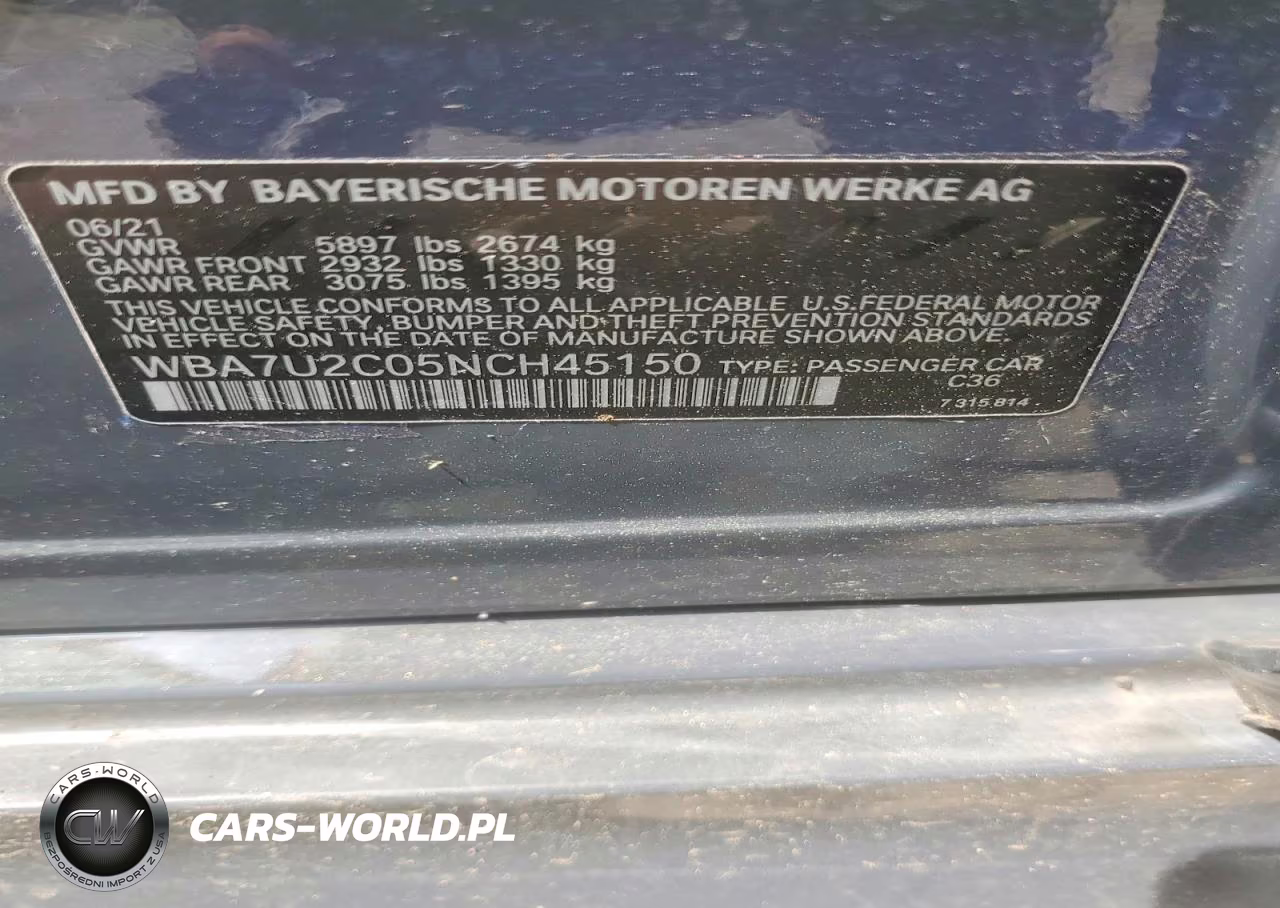 2022 BMW 750 Xi VIN:WBA7U2C05NCH45150 - 12