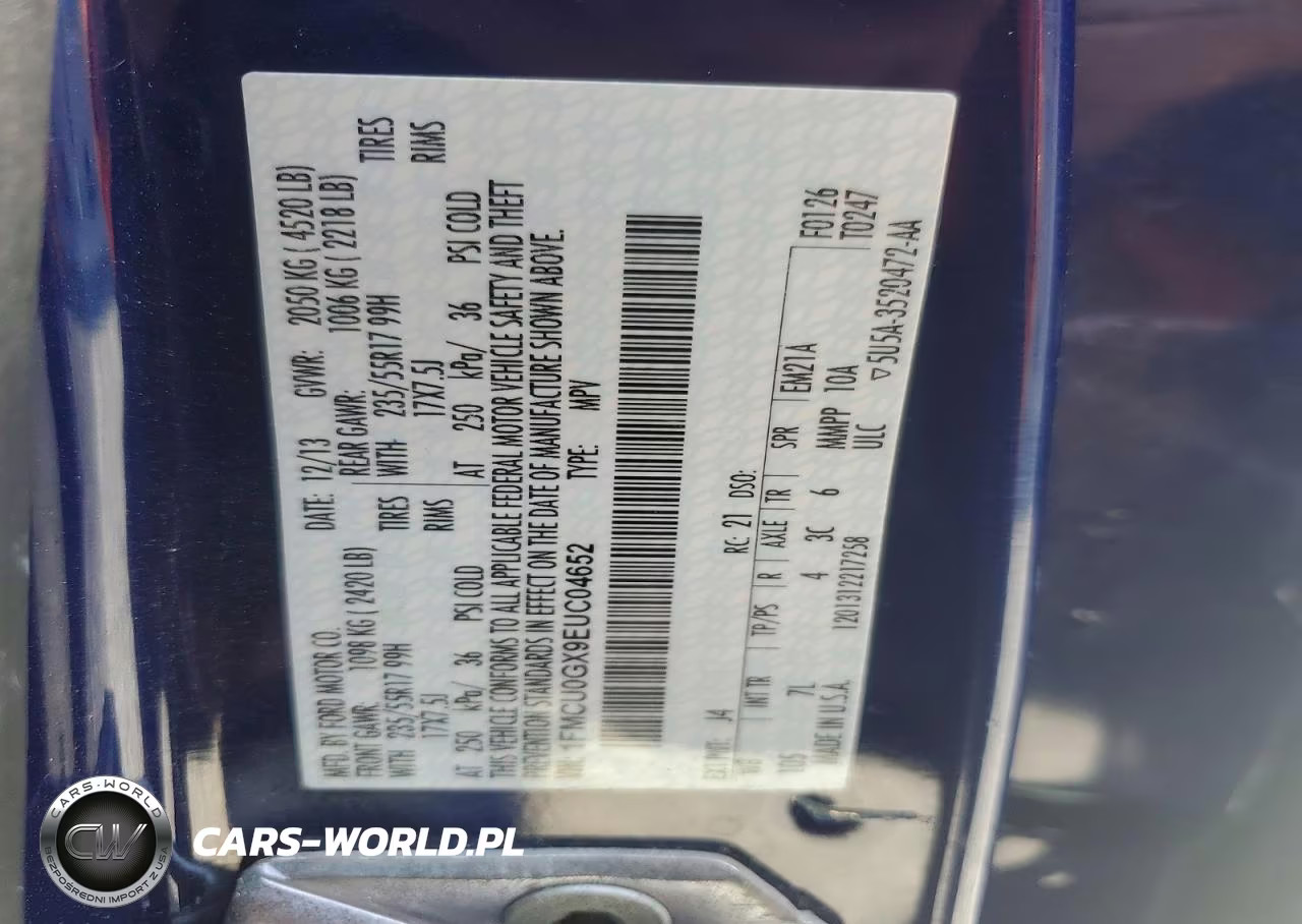 2014 Ford Escape Se VIN:1FMCU0GX9EUC04652 - 13