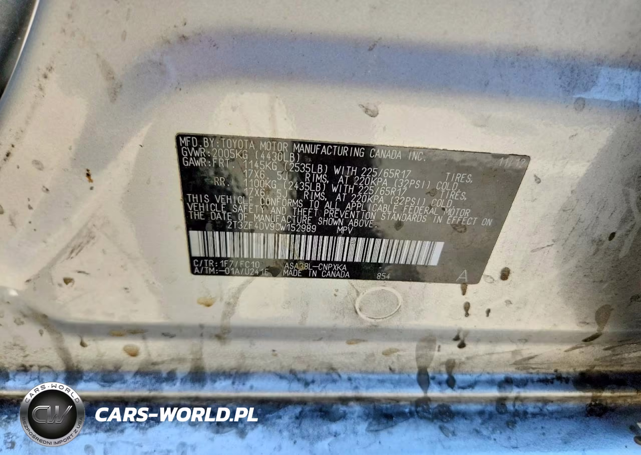 2012 Toyota Rav4 VIN:2T3ZF4DV9CW152989 - 12