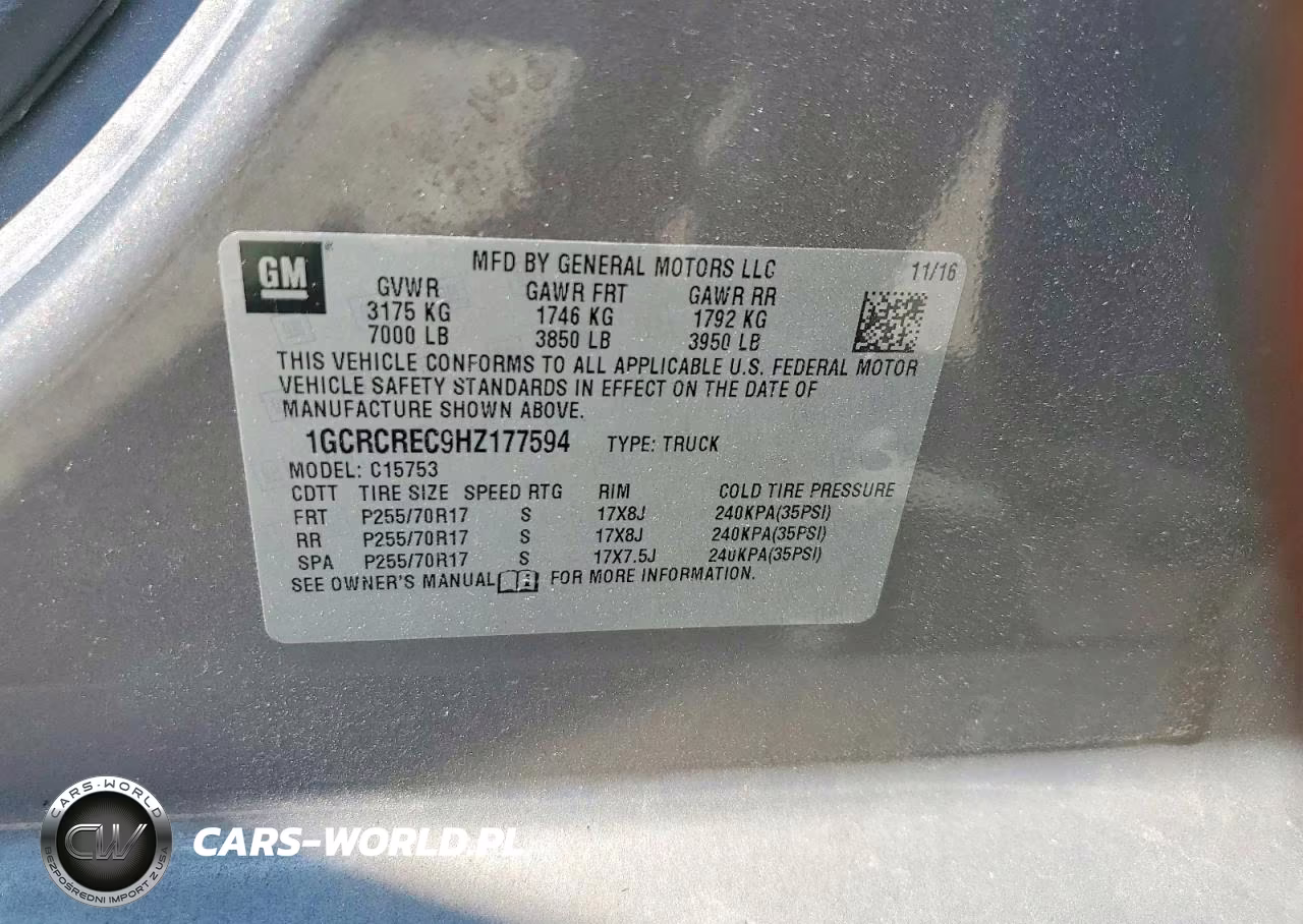 2017 Chevrolet Silverado C1500 Lt VIN:1GCRCREC9HZ177594 - 12