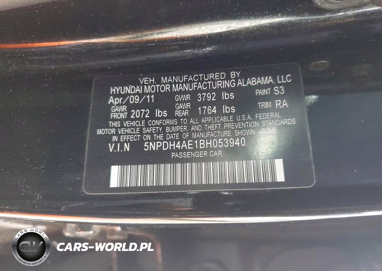 2011 Hyundai Elantra Gls VIN:5NPDH4AE1BH053940 - 12