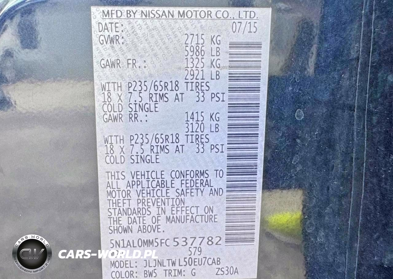 2015 Infiniti Qx60 VIN:5N1AL0MM5FC537782 - 15
