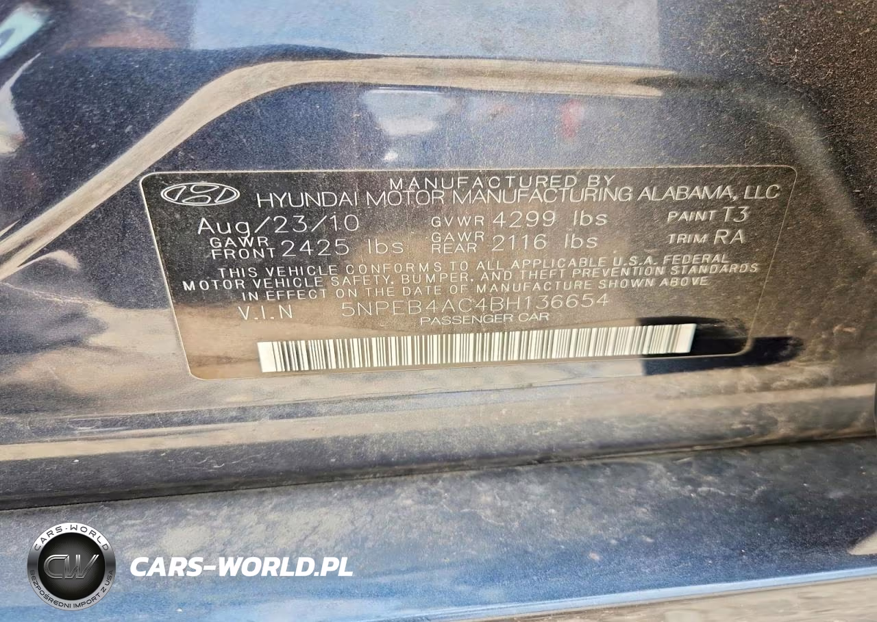 2011 Hyundai Sonata Gls VIN:5NPEB4AC4BH136654 - 13