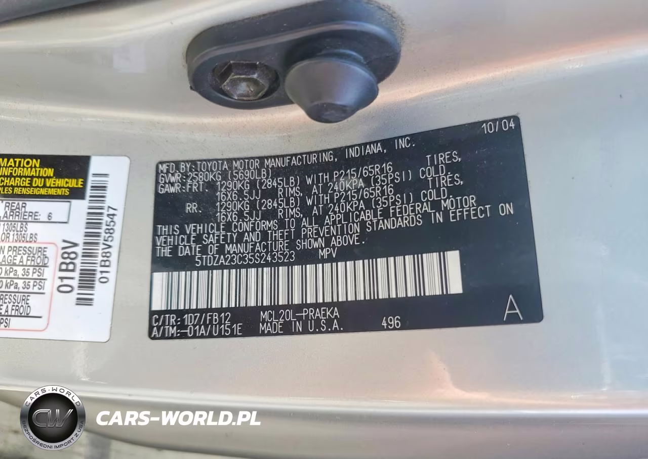 2005 Toyota Sienna Le 8 Passenger VIN:5TDZA23C35S243523 - 13