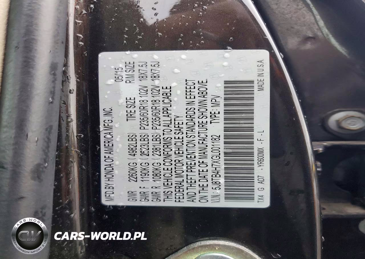 2016 Acura Rdx Advance VIN:5J8TB4H7XGL001182 - 12