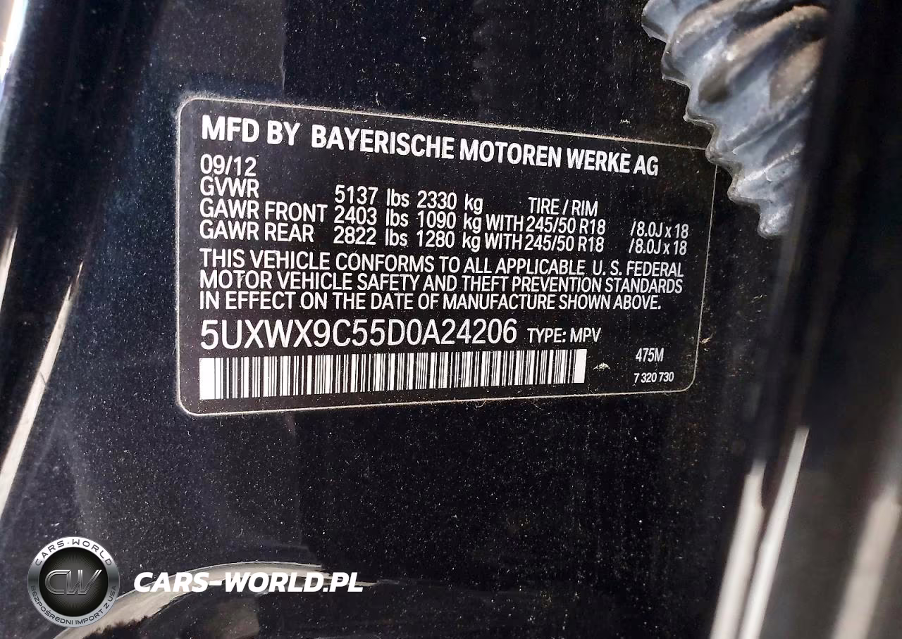2013 BMW X3 xDrive28I VIN:5UXWX9C55D0A24206 - 12