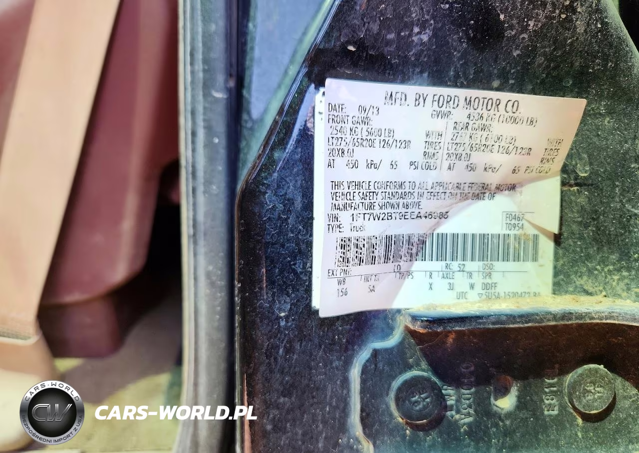 2014 Ford F250 Super Duty VIN:1FT7W2BT9EEA46985 - 12