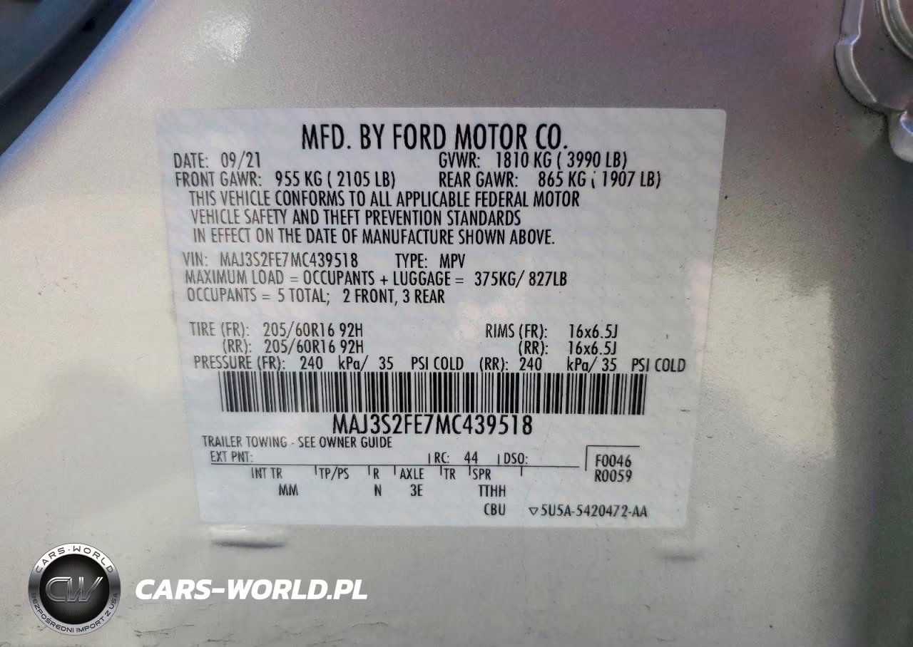 2021 Ford Ecosport S VIN:MAJ3S2FE7MC439518 - 13