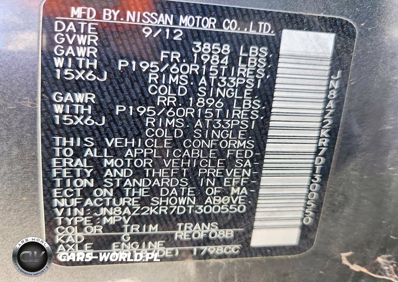 2013 Nissan Cube S VIN:JN8AZ2KR7DT300550 - 12