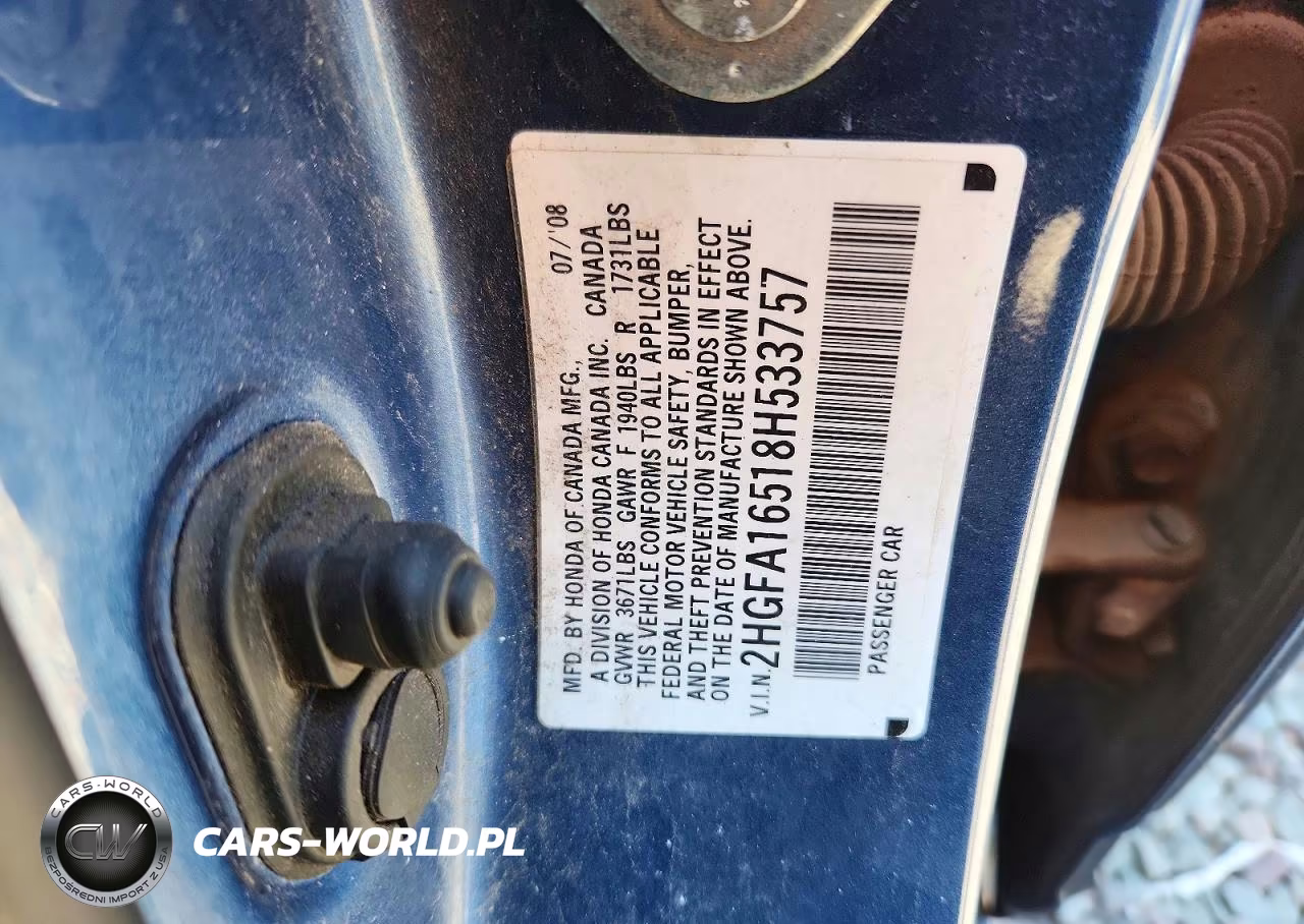 2008 Honda Civic Lx VIN:2HGFA16518H533757 - 13