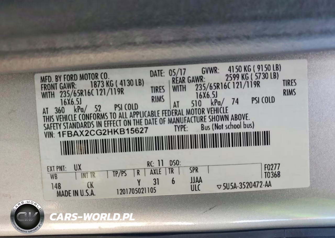 2017 Ford Transit T-350 VIN:1FBAX2CG2HKB15627 - 13