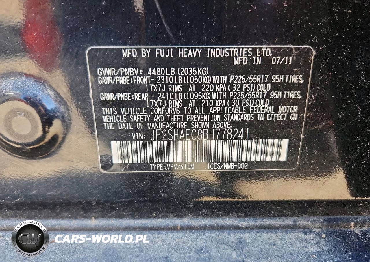 2011 Subaru Forester Limited VIN:JF2SHAEC8BH778241 - 12