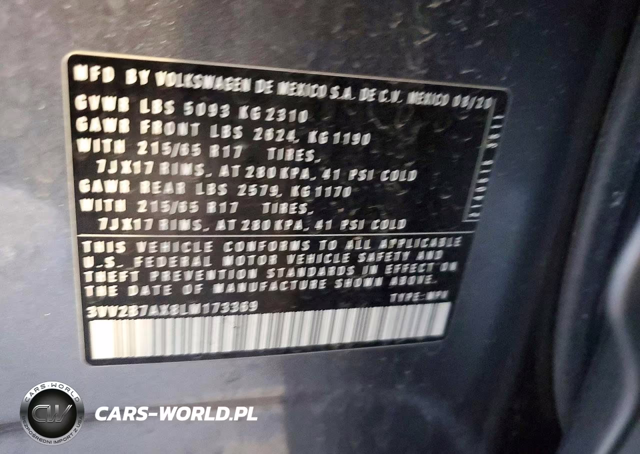 2020 Volkswagen Tiguan Se VIN:3VV2B7AX8LM173369 - 13