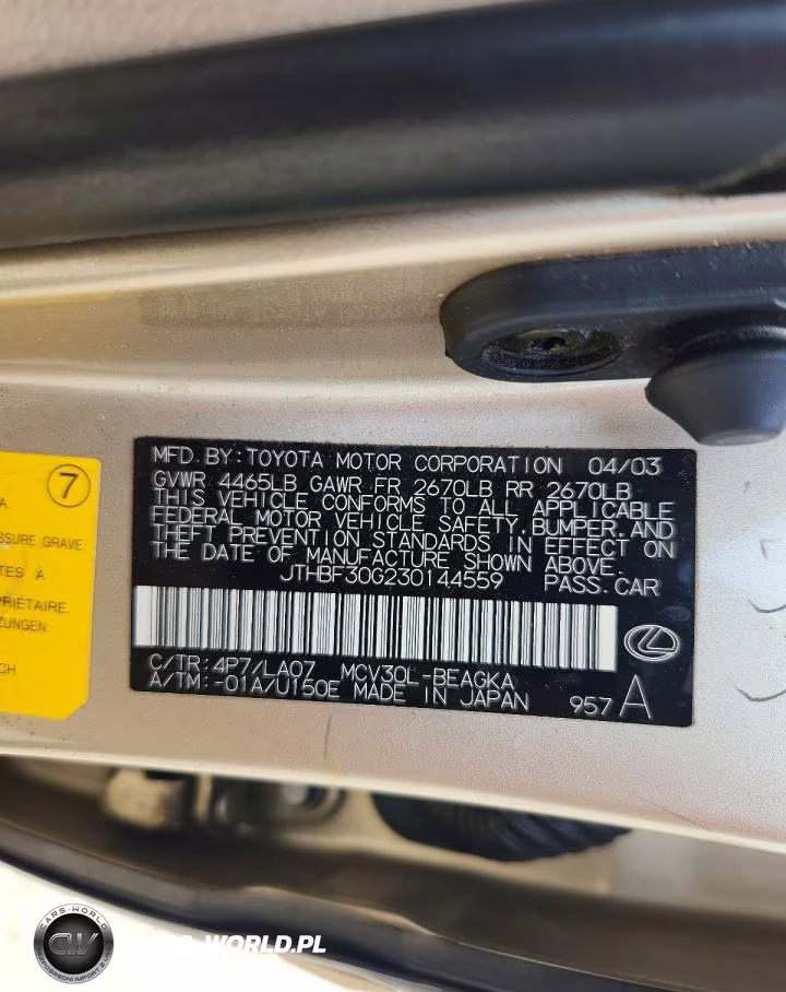2003 Lexus Es 300 VIN:JTHBF30G230144559 - 12