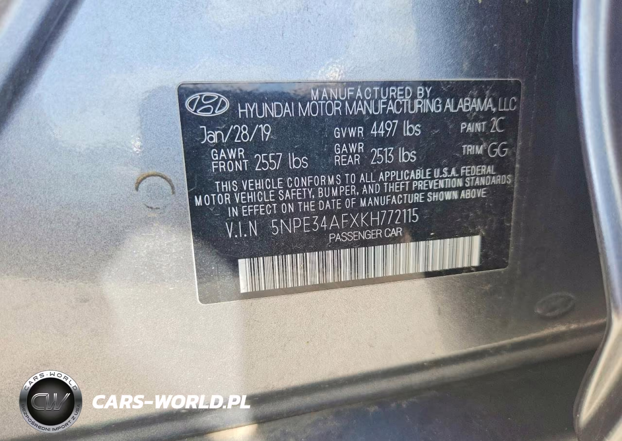 2019 Hyundai Sonata Sel VIN:5NPE34AFXKH772115 - 13