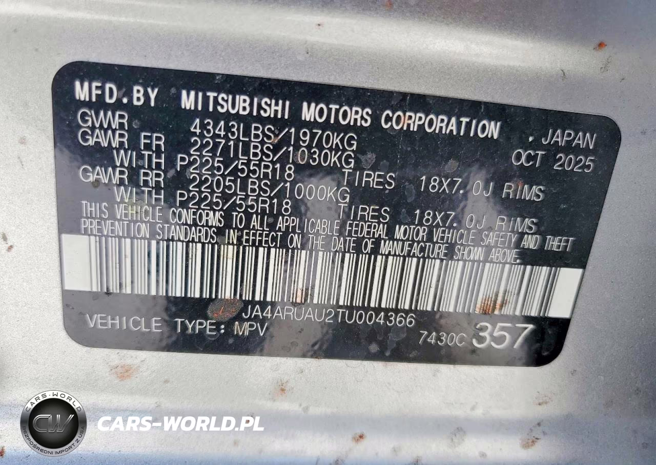 2026 Mitsubishi Outlander Sport S-Se VIN:JA4ARUAU2TU004366 - 13