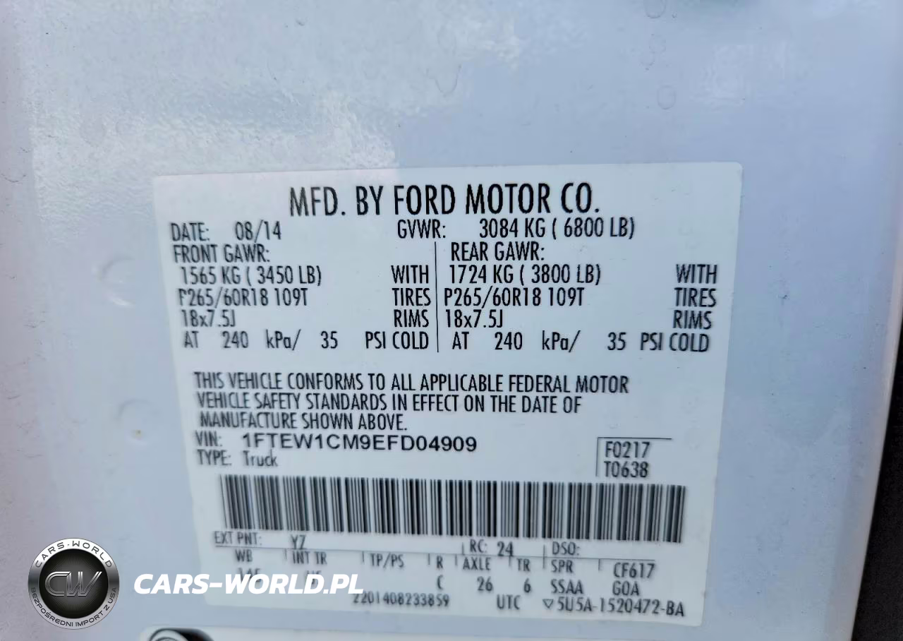 2014 Ford F150 Supercrew VIN:1FTEW1CM9EFD04909 - 12