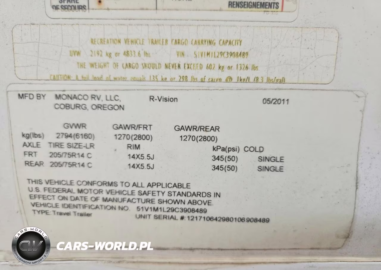2012 Rvision Recreational Vehicle (Rv) VIN:51V1M1L29C3908489 - 10