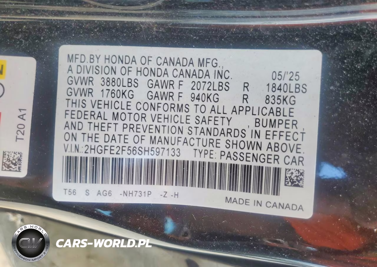 2025 Honda Civic Sport VIN:2HGFE2F56SH597133 - 12