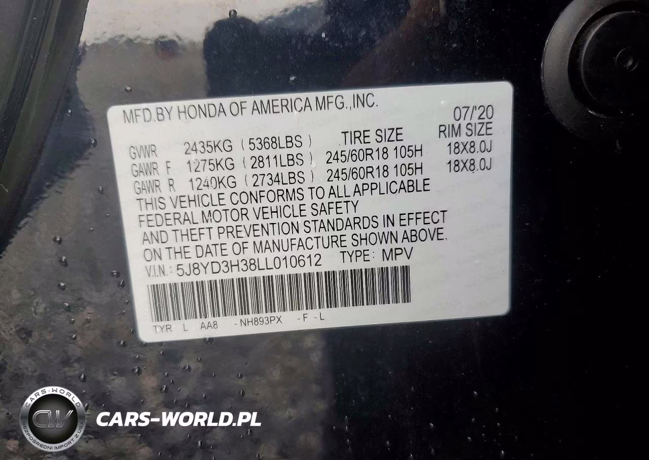 2020 Acura Mdx Standard VIN:5J8YD3H38LL010612 - 12