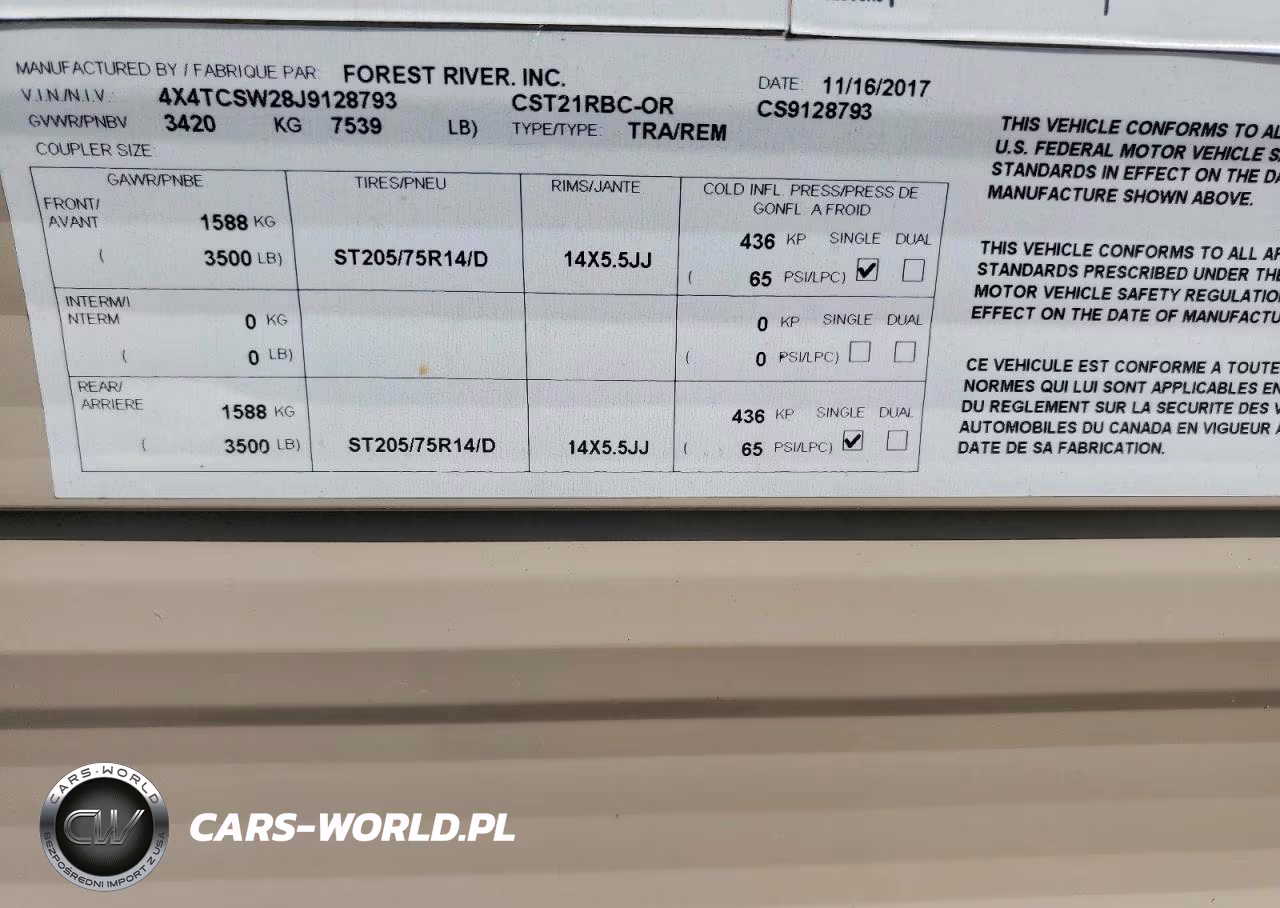 2018 Forest River Cascade Camper VIN:4X4TCSW28J9128793 - 10