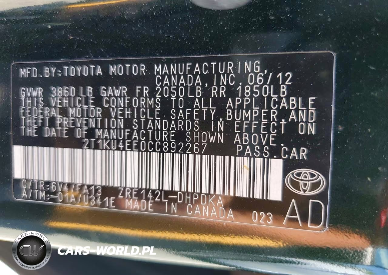 2012 Toyota Matrix L VIN:2T1KU4EE0CC892267 - 12