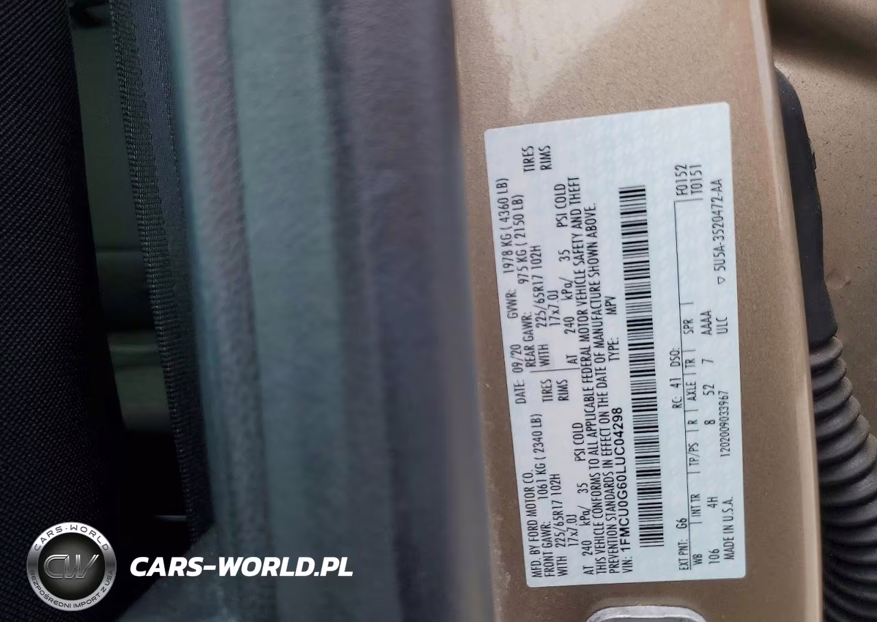 2020 Ford Escape Se VIN:1FMCU0G60LUC04298 - 13