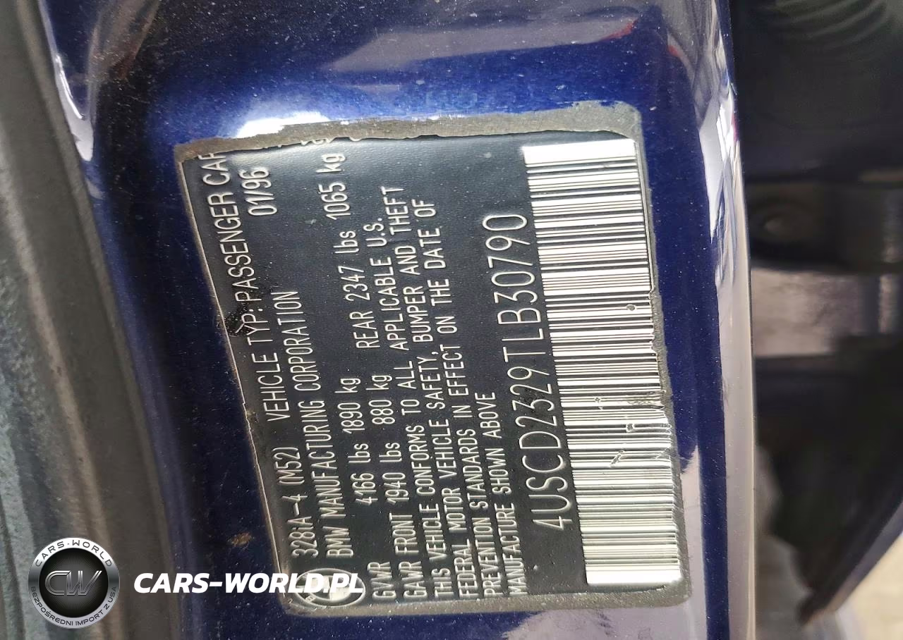 1996 BMW 328 I Automatic VIN:4USCD2329TLB30790 - 12