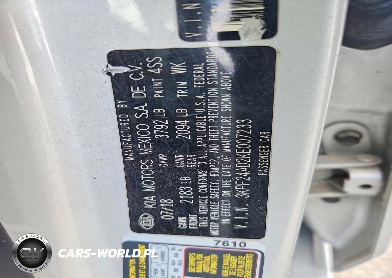2019 Kia Forte Lxs VIN:3KPF24AD2KE007233 - 12