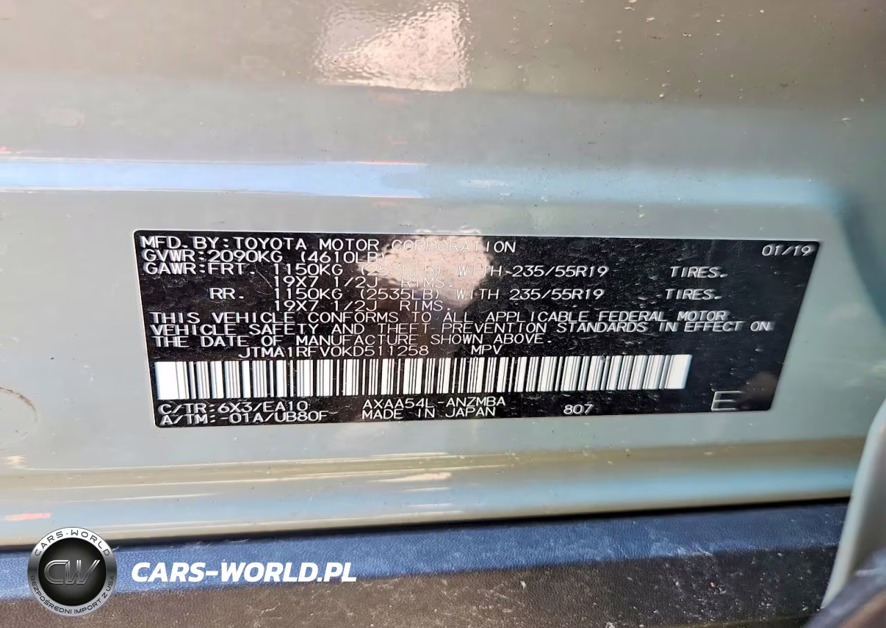 2019 Toyota Rav4 Xle Premium VIN:JTMA1RFV0KD511258 - 13