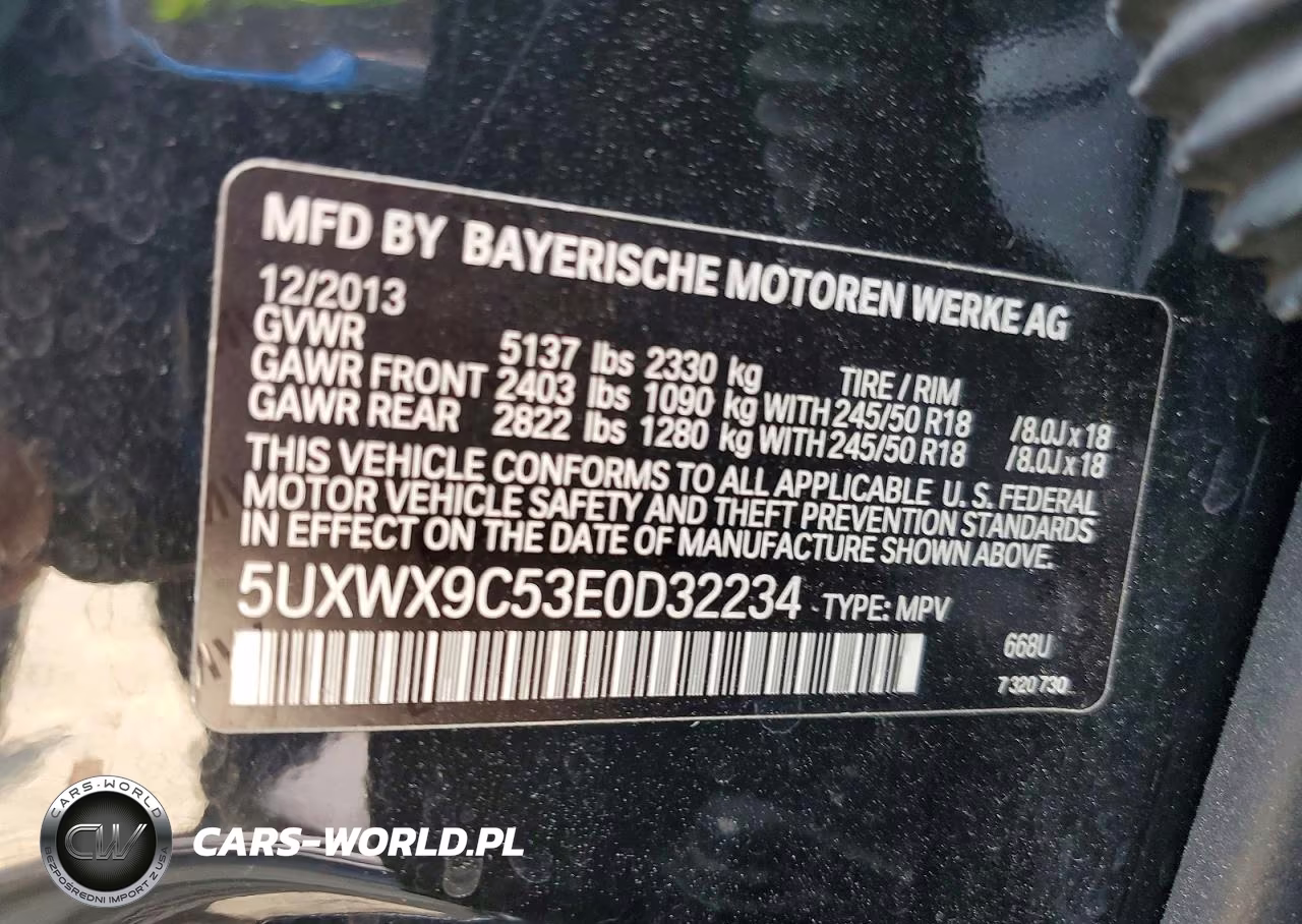 2014 BMW X3 xDrive28I VIN:5UXWX9C53E0D32234 - 13