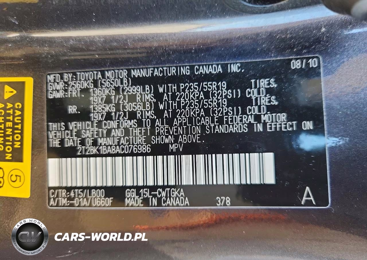 2010 Lexus Rx 350 VIN:2T2BK1BA8AC076986 - 14