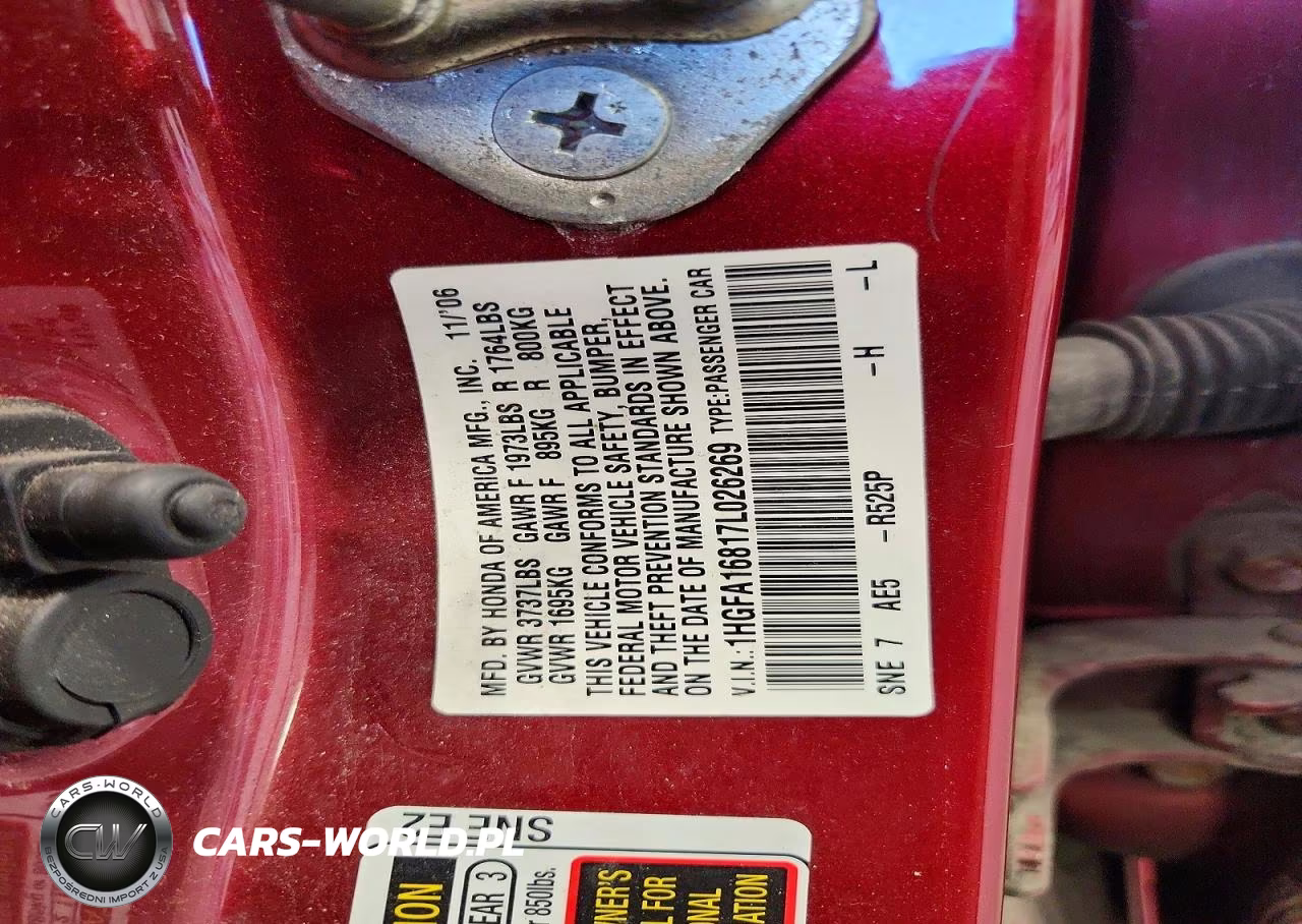 2007 Honda Civic Ex VIN:1HGFA16817L026269 - 12