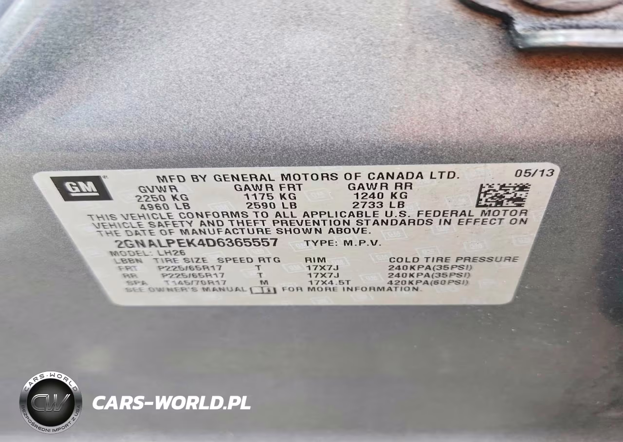2013 Chevrolet Equinox Lt VIN:2GNALPEK4D6365557 - 13