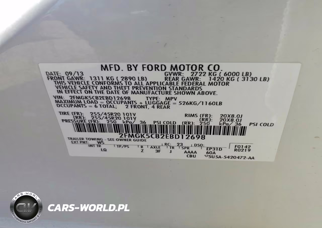 2014 Ford Flex Sel VIN:2FMGK5C82EBD12698 - 13