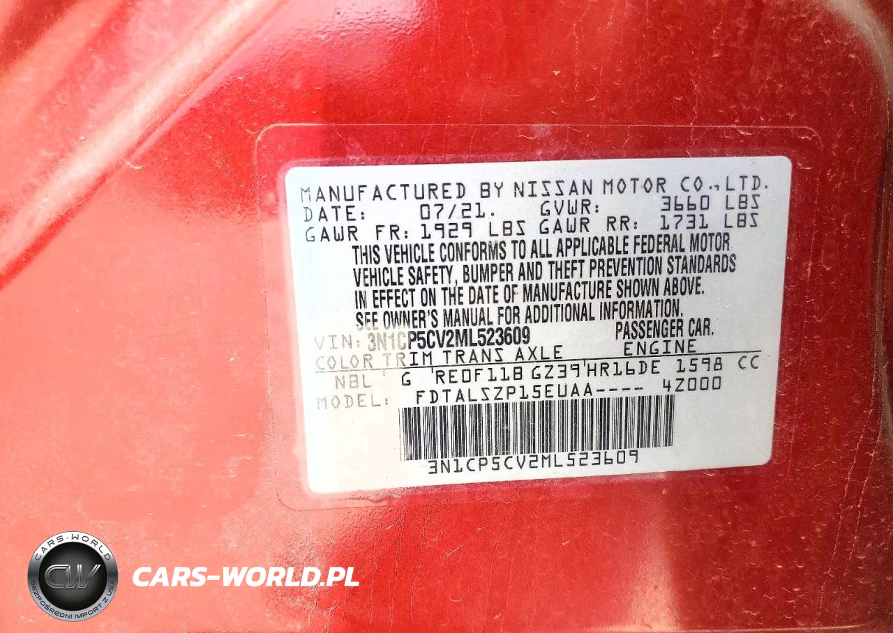 2021 Nissan Kicks VIN:3N1CP5CV2ML523609 - 13
