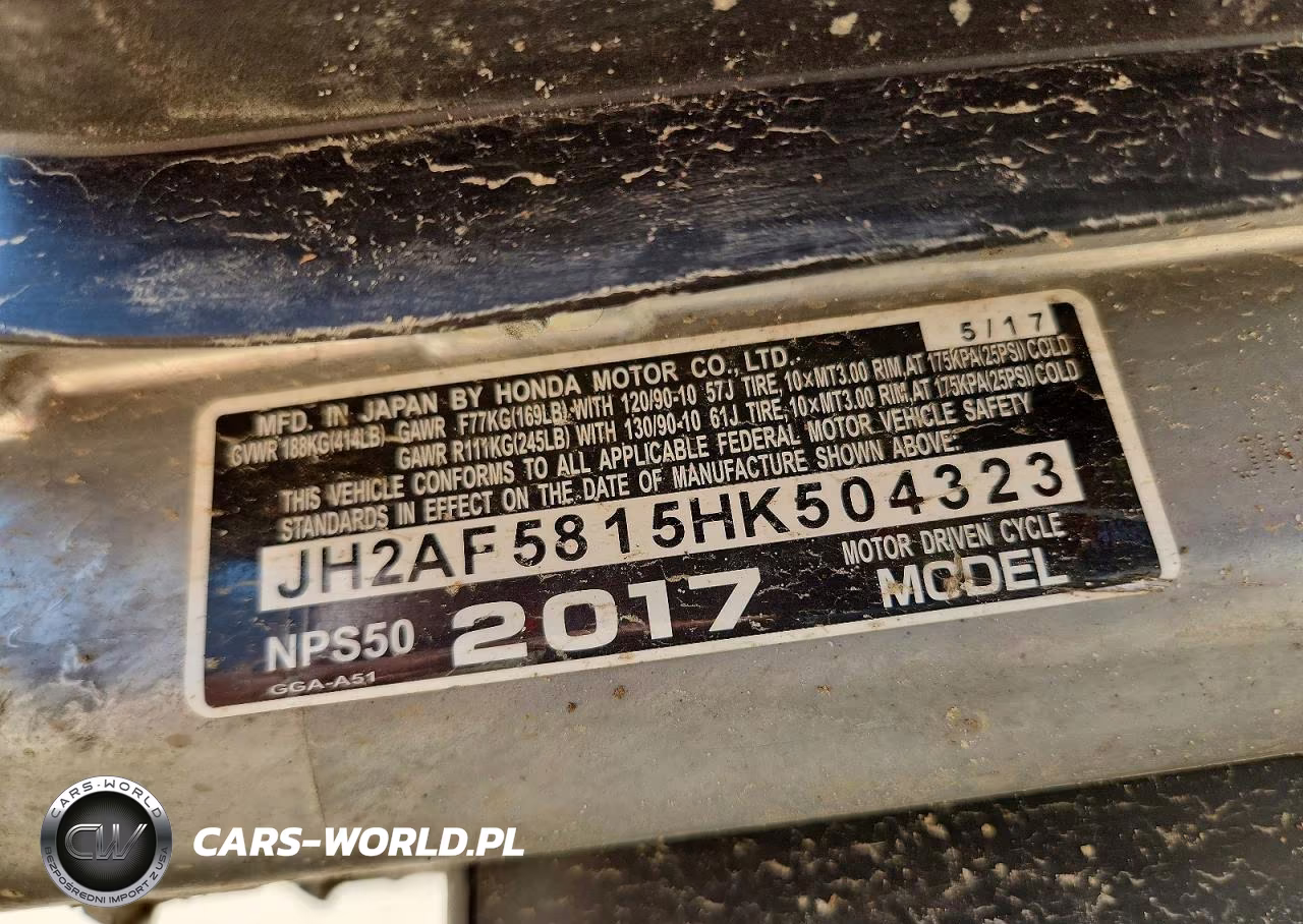 2017 Honda Nps50 VIN:JH2AF5815HK504323 - 9