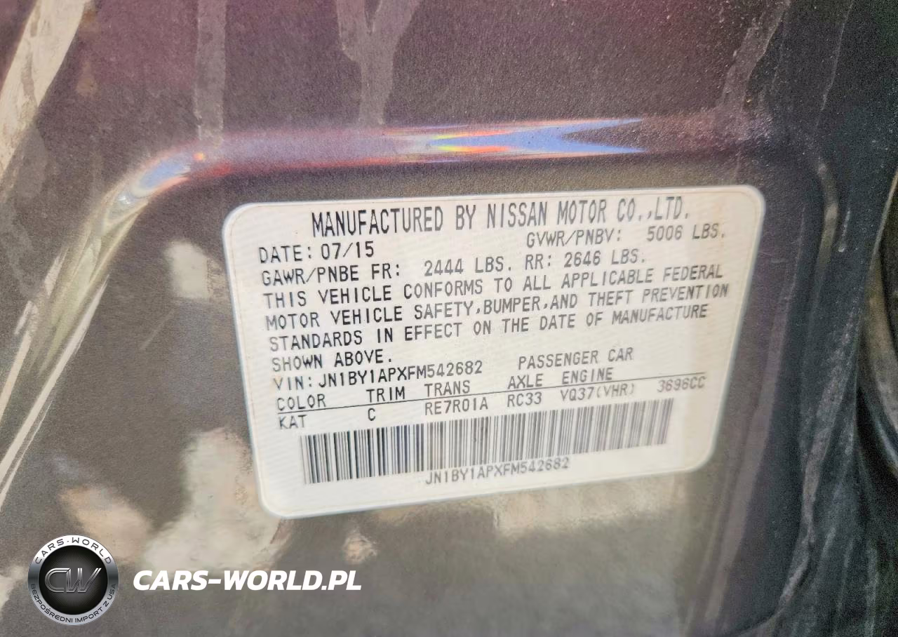 2015 Infiniti Q70 3.7 VIN:JN1BY1APXFM542682 - 12