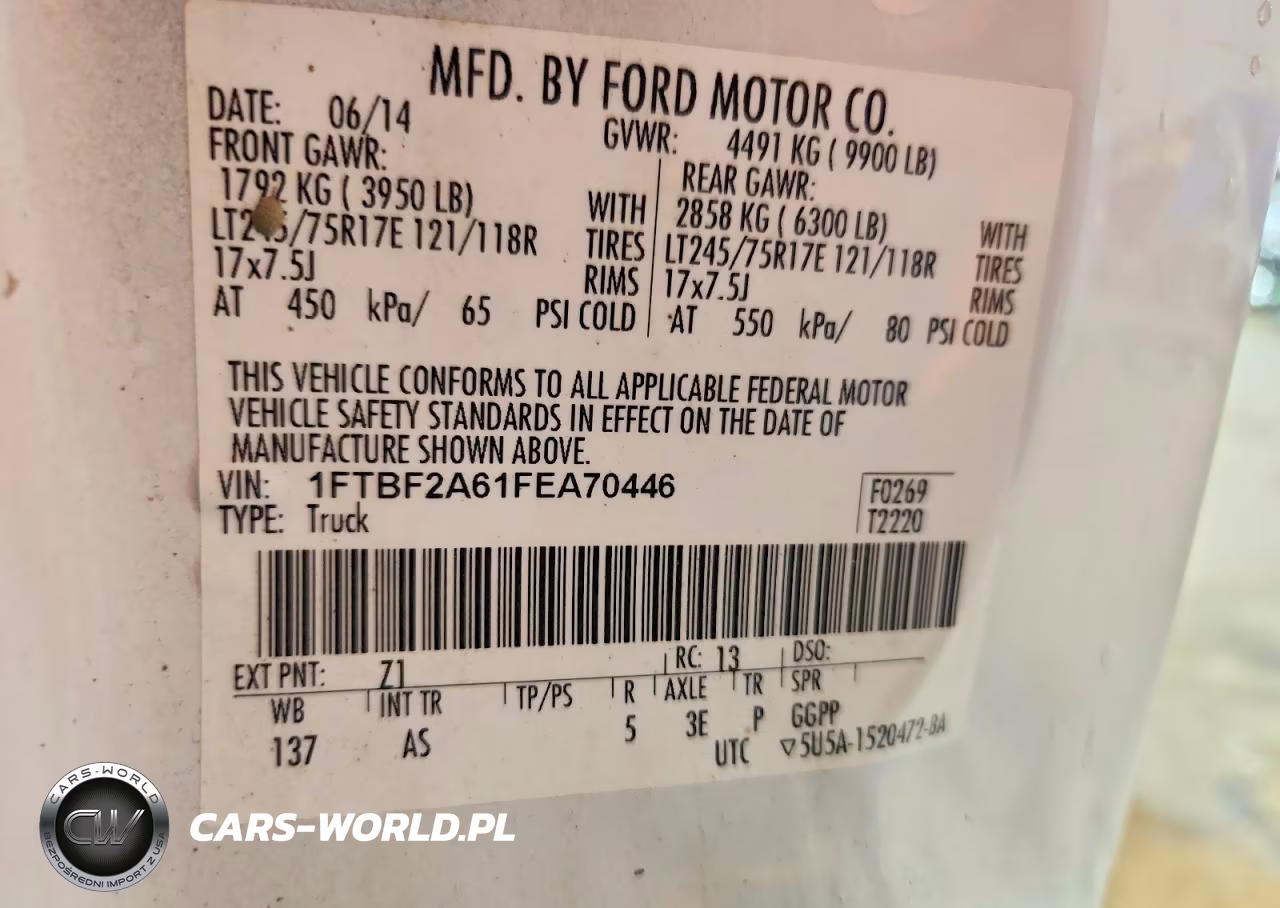 2015 Ford F250 Super Duty VIN:1FTBF2A61FEA70446 - 13