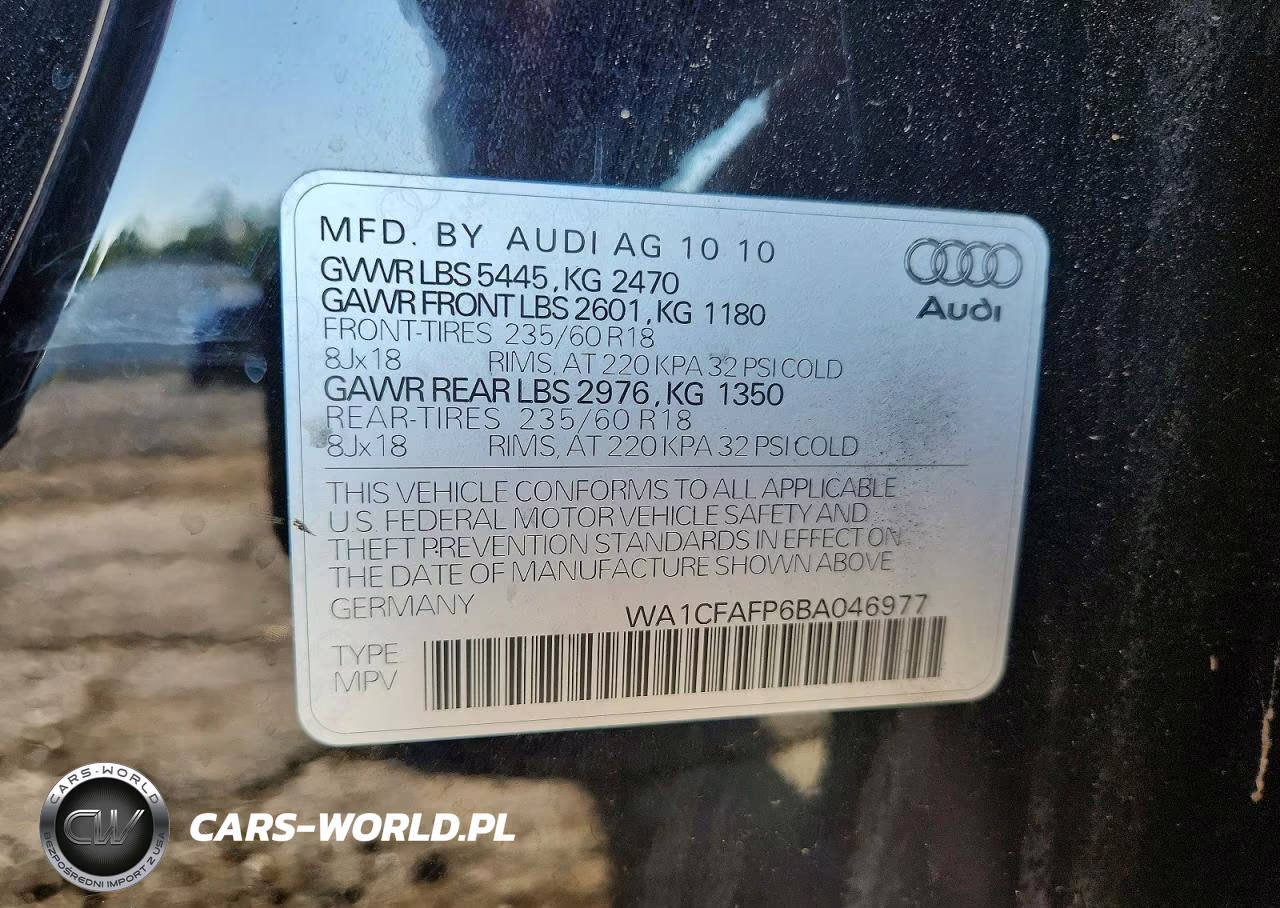 2011 Audi Q5 Premium VIN:WA1CFAFP6BA046977 - 13