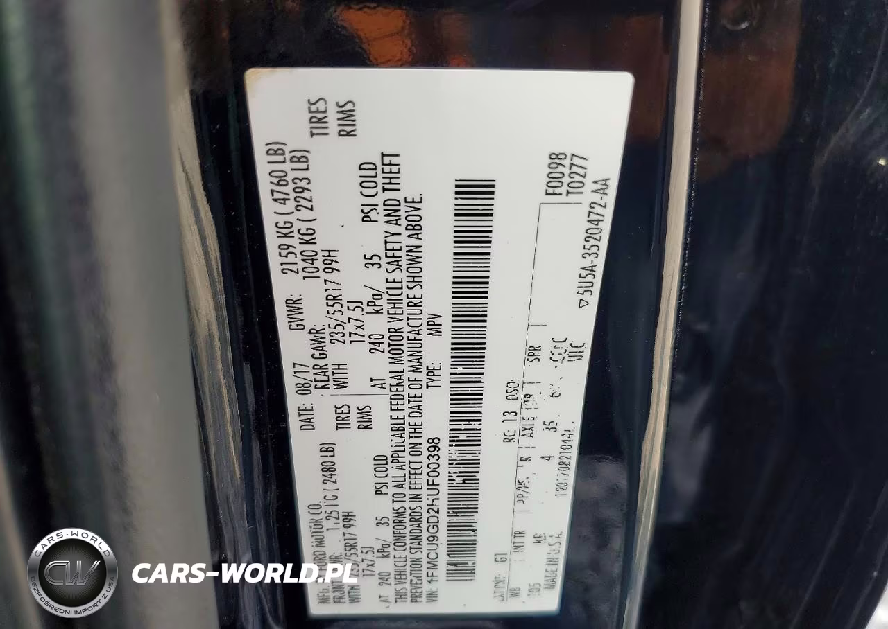 2017 Ford Escape Se VIN:1FMCU9GD2HUF00398 - 13