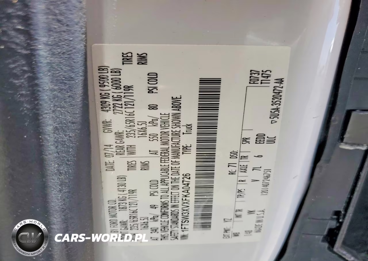 2015 Ford Transit T-350 VIN:1FTSW3XVXFKA04726 - 13