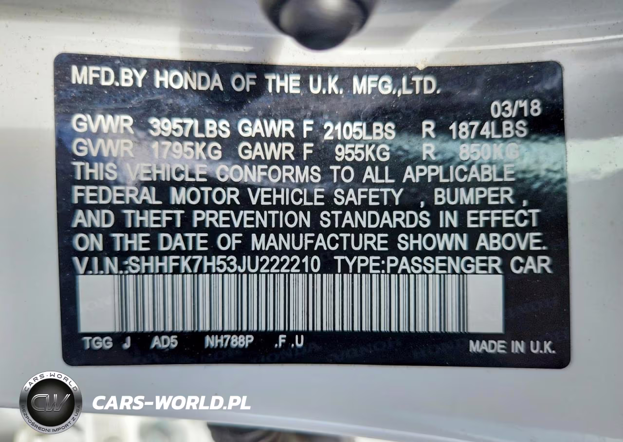 2018 Honda Civic Ex VIN:SHHFK7H53JU222210 - 12
