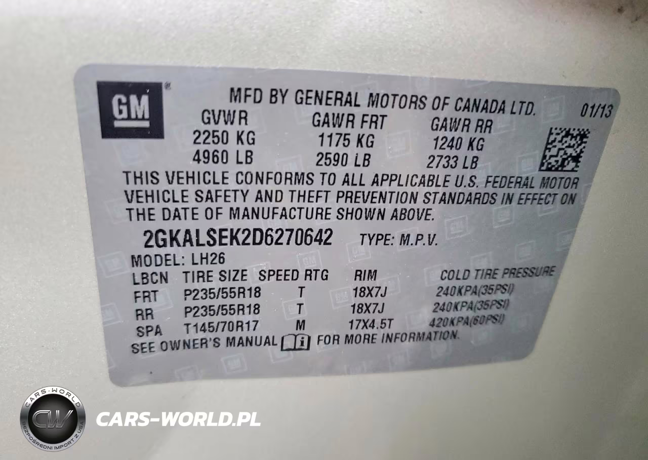 2013 GMC Terrain Sle VIN:2GKALSEK2D6270642 - 13