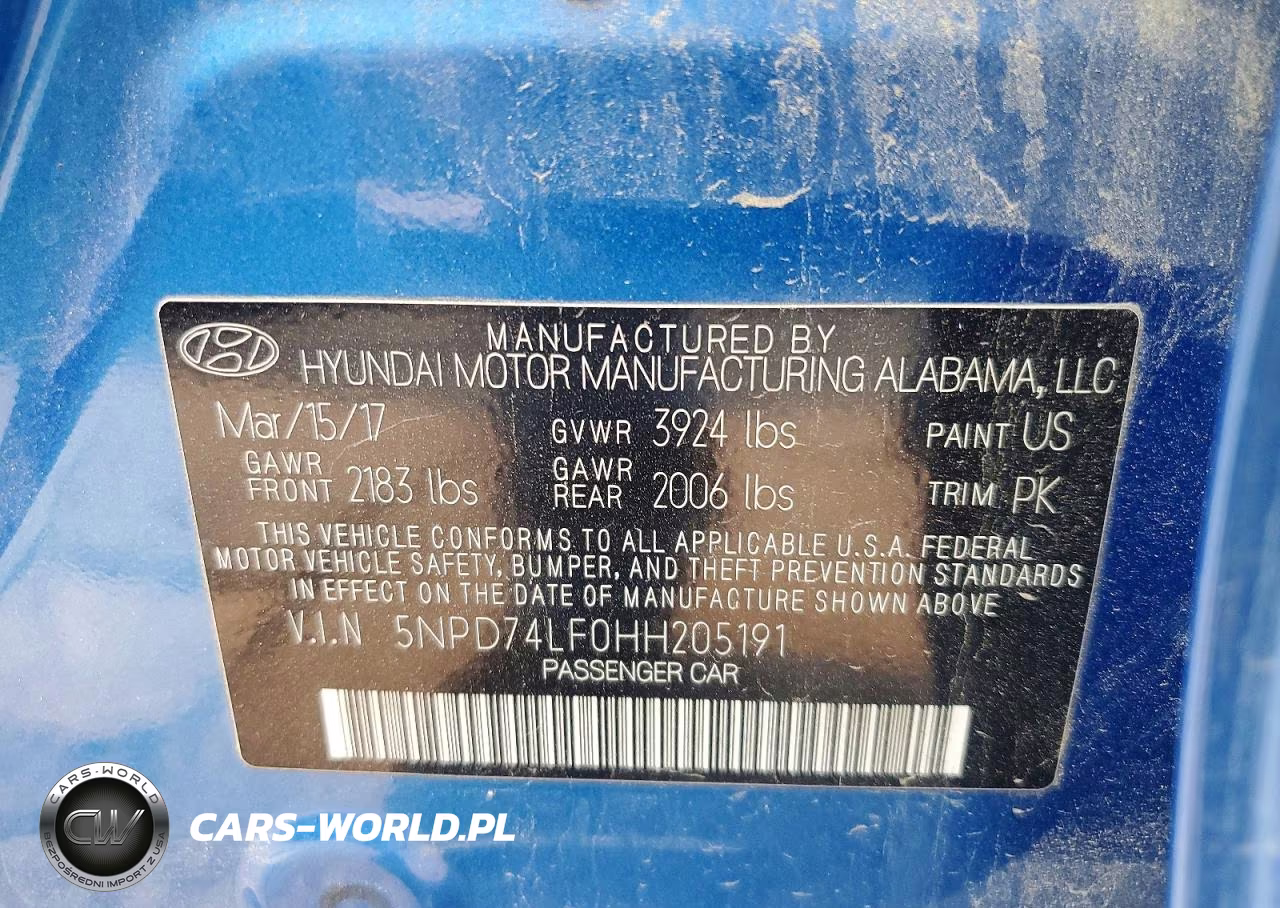 2017 Hyundai Elantra Se VIN:5NPD74LF0HH205191 - 12